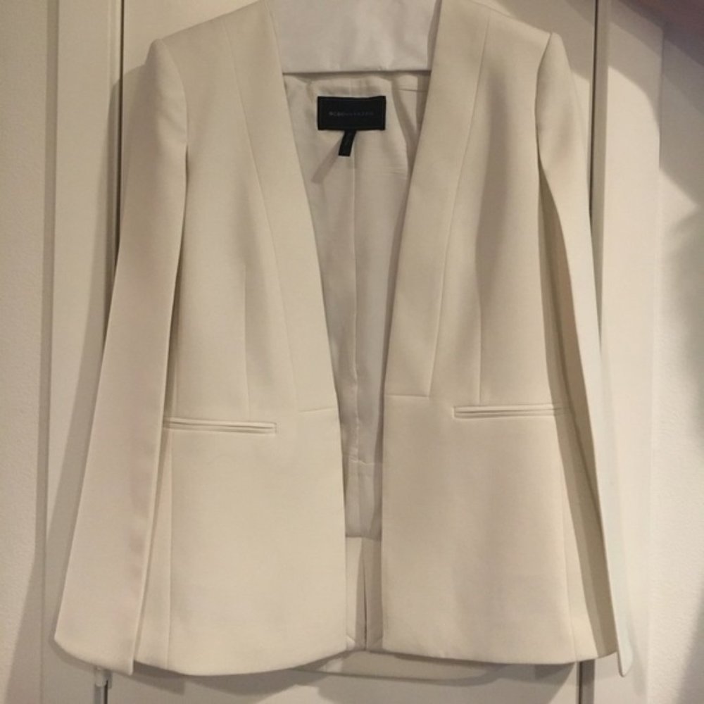 BCBG White Cape Jacket, Size S